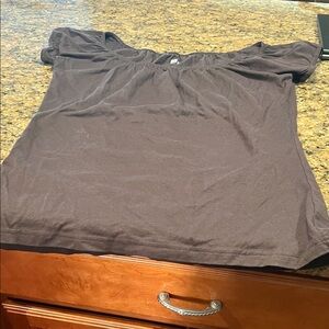 GAP Women's Off-Shoulder Tee - Dark Brown